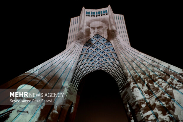 Video-mapping on Azadi Tower on Imam Khomeini demise anniv. 