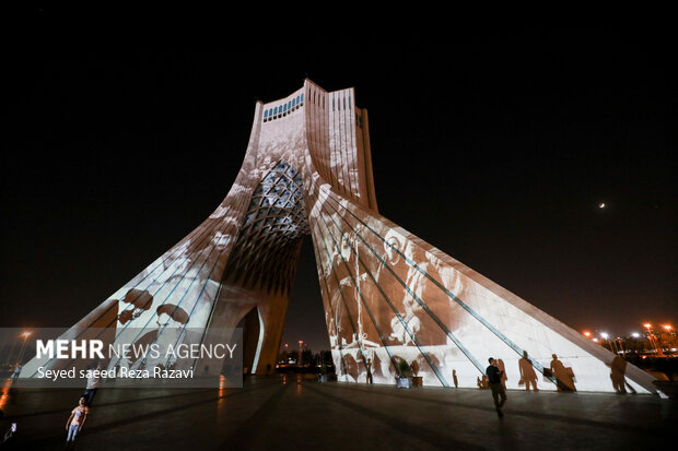 Video-mapping on Azadi Tower on Imam Khomeini demise anniv. 