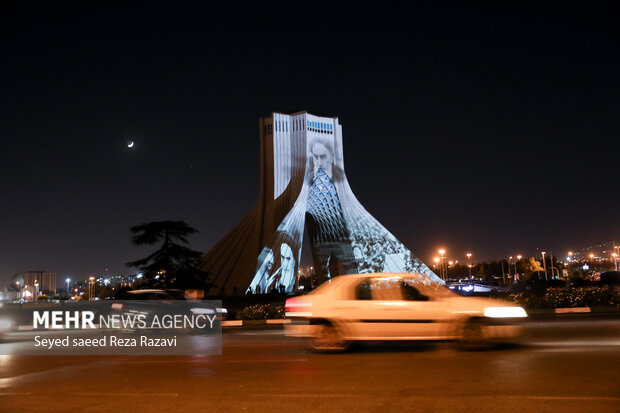 Video-mapping on Azadi Tower on Imam Khomeini demise anniv. 