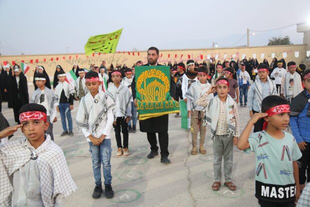 پرچم متبرک بارگاه امام رضا (ع) در مناطق محروم دشتی گردانده شد