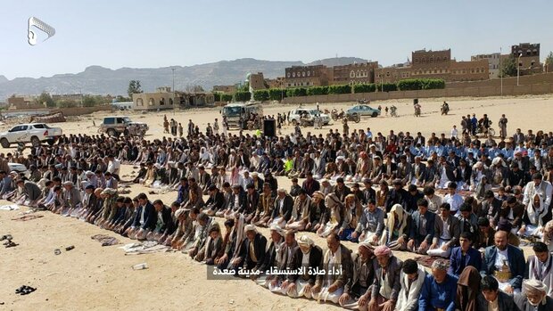 اقامه نماز باران در مناطق مختلف یمن + تصاویر