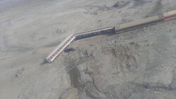 فیلم هوایی از حادثه قطار مشهد - یزد