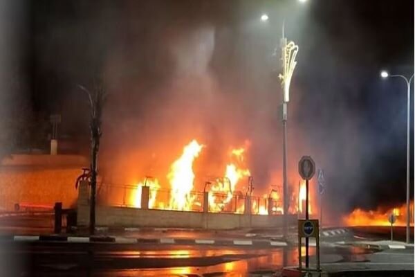 Massive fire breaks out at bus station in Occupied Lands