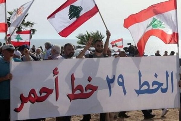 اعتراض مردم لبنان علیه تعرض صهیونیست‌ها به حریم دریایی این کشور