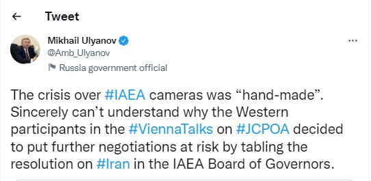 Crisis over IAEA cameras in Iran 'hand-made': Ulyanov