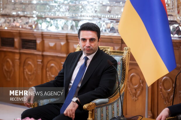  آلن سیمونیان رئیس مجلس ملی ارمنستان در دیدار با محمدباقر قالیباف رئیس مجلس شورای اسلامی حضور دارد