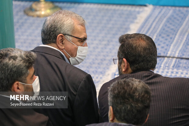 بهرام عین‌اللهی وزیر بهداشت و درمان در مراسم اجتماع مردمی هسته‌های جهاد و پیشرفت حضور دارد