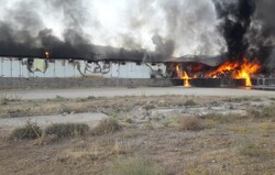 اطفای آتش سوزی کارگاه تولیدی در شهرک کهریز کرمانشاه