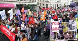 Thousands vent anger on streets of London over