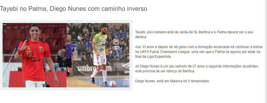 مقصد کاپیتان تیم ملی فوتسال ایران از نگاه سایت پرتغالی