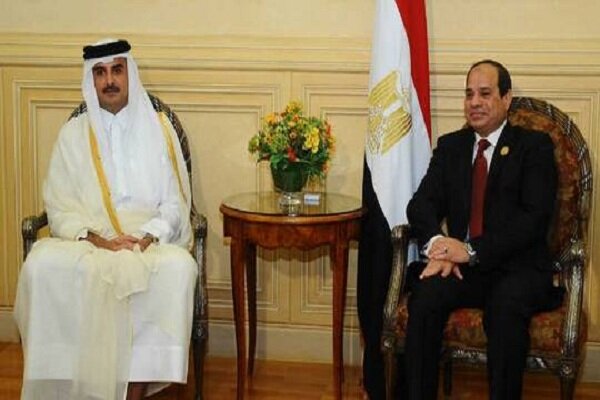 تاکید امیر قطر و رئیس جمهور مصر بر حقوق مشروع ملت فلسطین 