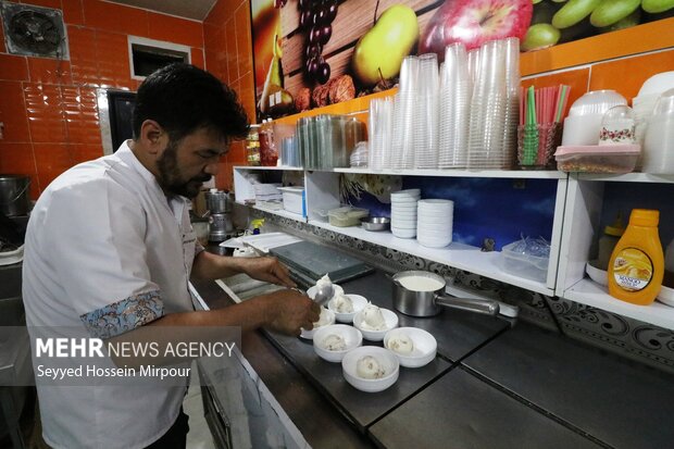 Sheer Yakh or Kulfi Afghan traditional ice cream