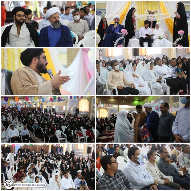 مراسم ازدواج آسان ۵۵ زوج جوان در دشتی برگزار شد