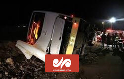 واژگونی اتوبوس اسکانیا با ۲ کشته و ۵۹ مصدوم