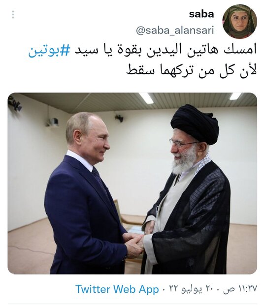 آقای پوتین این دو دست را محکم بگیر هر که آنها را رها کرد سقوط کرد