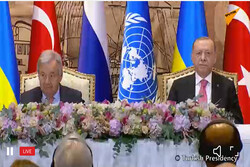 گوترش: این توافق به مدت ۳ ماه با امکان تمدید اعتبار دارد/ اردوغان: درباره حرکت ایمن کشتی‌ها توافق شد