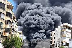 وقوع یک آتش‌سوزی در ضاحیه بیروت + فیلم