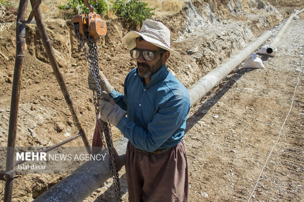 گازرسانی به روستای سامله از توابع کرمانشاه