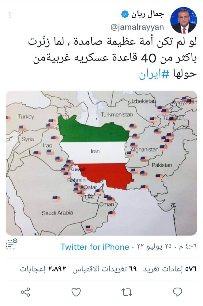 ایران اگر بزرگ و مقاوم نبود با ۴۰ پایگاه نظامی غربی احاطه نمی شد