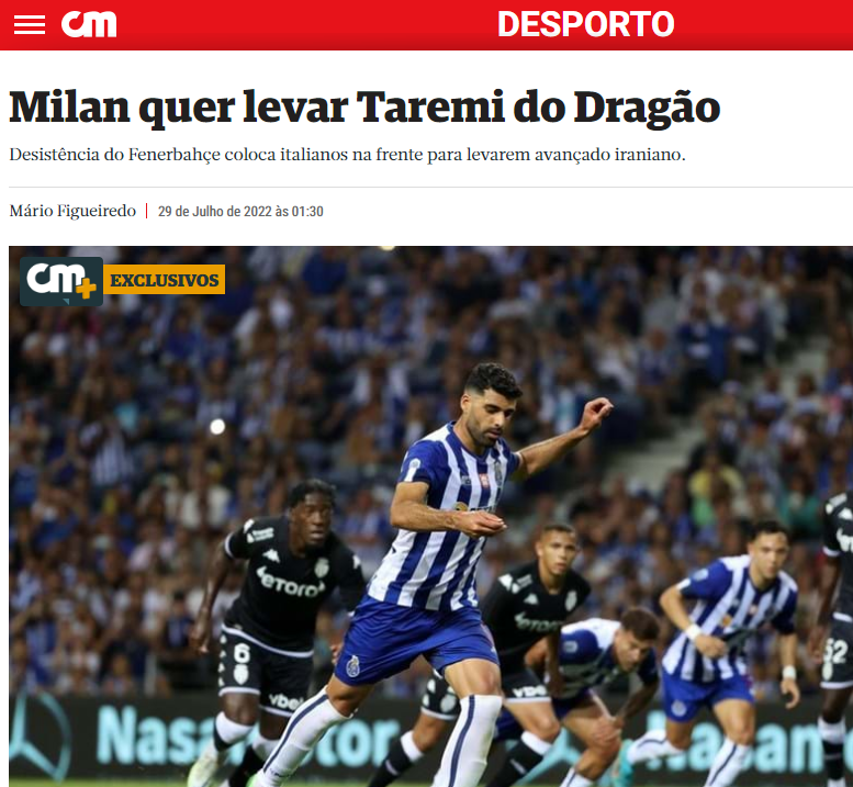 پرونده انتقال مهدی طارمی به تیم فوتبال میلان همچنان باز است