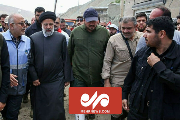 حضور رئیس جمهور در روستای سیل‌زده مزدران ‌شهرستان فیروزکوه