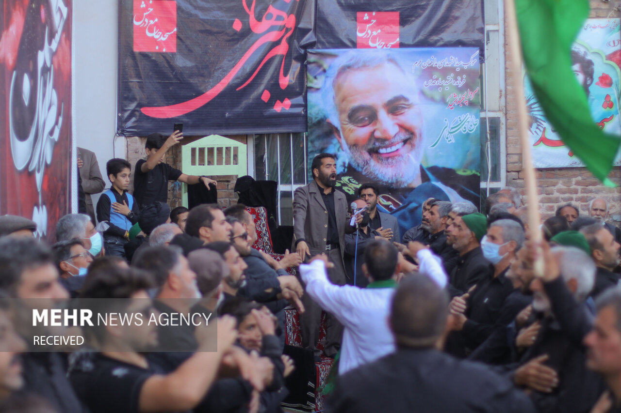 مراسم معنوی روز پنجم محرم شاهرود برگزار شد/ طنین ندای یا عباس(ع)