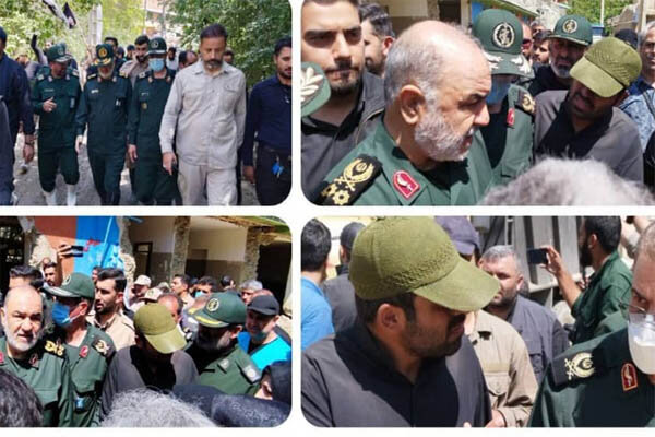 بازدید فرمانده کل سپاه پاسداران از مناطق سیل زده فیروزکوه