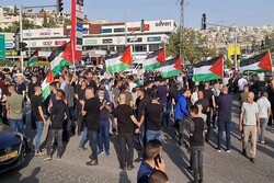 تظاهرات در شهر شمال اراضی اشغالی فلسطین علیه جنایت تل آویو
