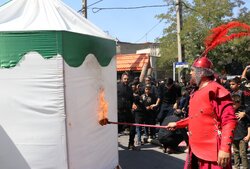 برگزاری مراسم نمادین «خیمه سوزان» در اشترینان