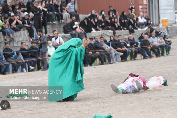 بازسازی واقعه عاشورا در روستای گنجه رودبار