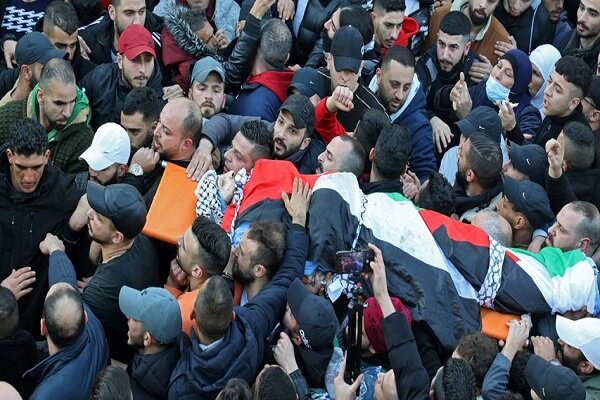مشارکت هزاران فلسطینی در تشییع جنازه شهدای نابلس