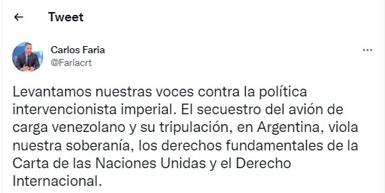 ربودن هواپیمای ونزوئلا در آرژانتین، نقض منشور ملل متحد است