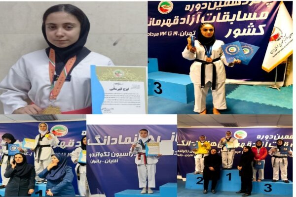 کسب ۶ مدال رنگارنگ بانوان تکواندوکار کردستانی در مسابقات قهرمانی