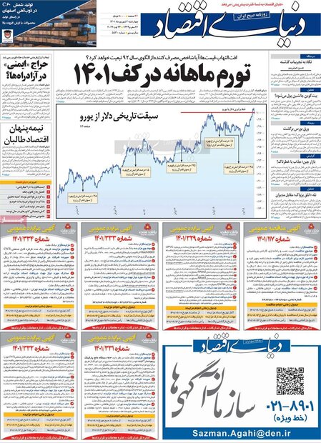 روزنامه‌های اقتصادی چهارشنبه ۲ شهریور ۱۴۰۱