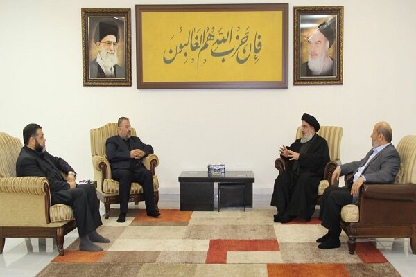 دیدار هیئت بلندپایه جنبش حماس با دبیرکل حزب الله لبنان