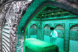 Razavi Shrine dust-cleaning ceremony with Leader attendance