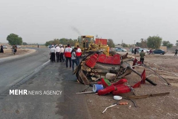 تصاویر اولیه از تصادف مرگبار در شوشتر