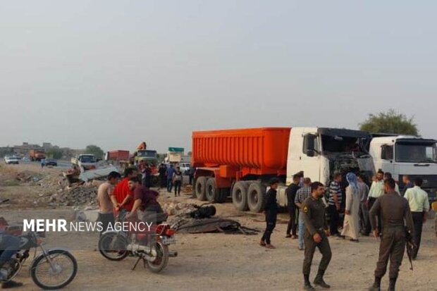 تصاویر اولیه از تصادف مرگبار در شوشتر