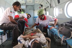 امدادرسانی به فرد حادثه دیده در ارتفاعات هماگ بندرعباس