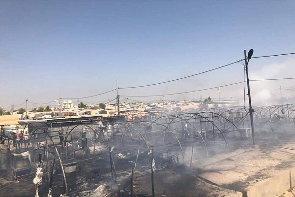 آتش سوزی در اردوگاه آوارگان در شمال عراق