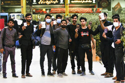 Arbaeen pilgrims at Shalamcheh border