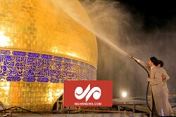 VIDEO: Washing dome of Imam Ali (PBUH) holy shrine