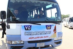تداوم انتقال زائران با اتوبوس از مرز زرباطیه به کربلا