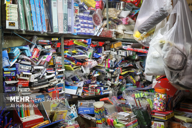 Busy market of stationery on eve of New School Year