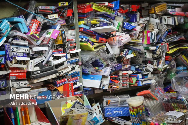 Busy market of stationery on eve of New School Year