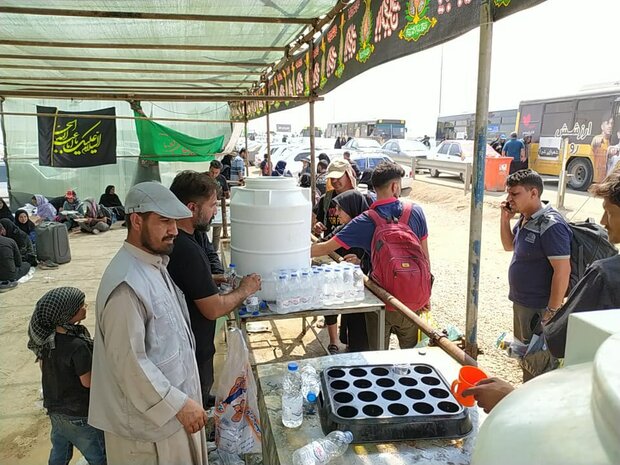 خدمات رسانی موکب شهدای «مدافع حرم» در مرز شلمچه ادامه دارد