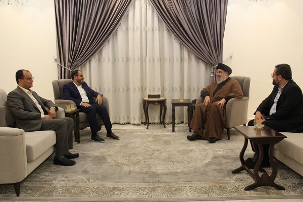 دیدار سخنگوی جنبش انصار الله با دبیرکل حزب الله لبنان