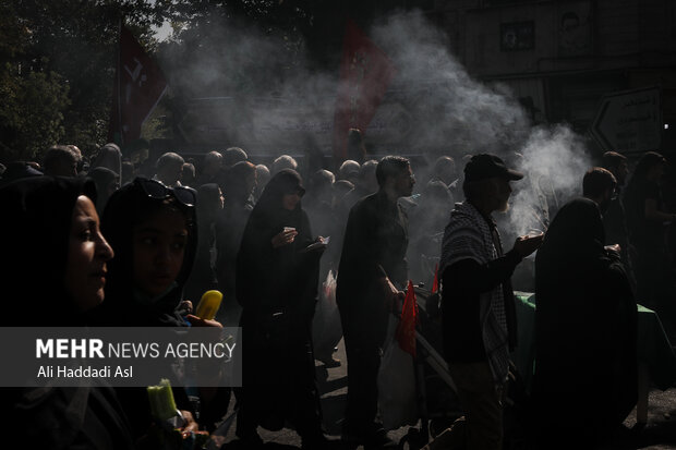 مراسم پیاده روی جاماندگان اربعین صبح روز شنبه ۲۶ شهریور ماه در تهران و از میدان امام حسین (ع) به سمت حرم عبدالعظیم حسنی (ع) برگزار شد