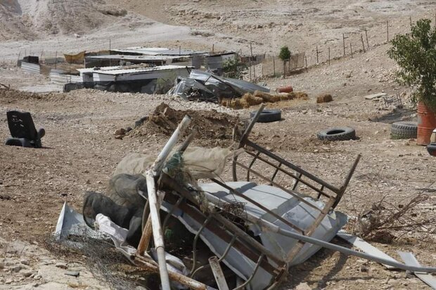 تصاویری از تخریب منازل سه خانواده فلسطینی در منطقه اریحا