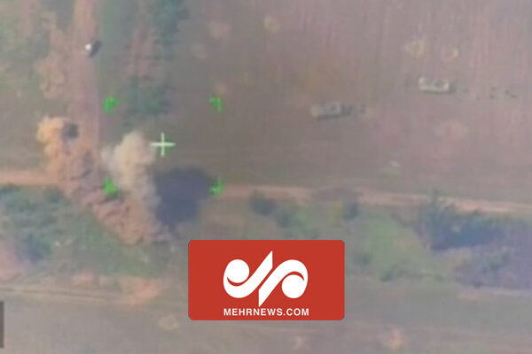 فیلم لحظه انهدام تانک‌های اوکراینی توسط پهپادهای روسی